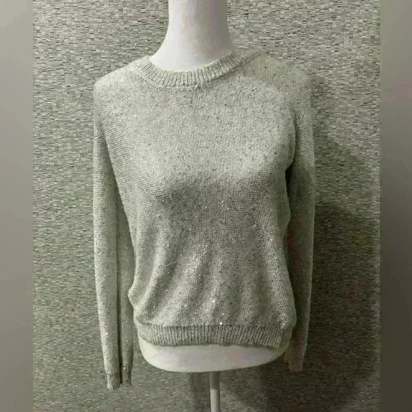 A.N.A Sparkly Sweater Sequin Bow Tie in Back - Picture 5 of 5